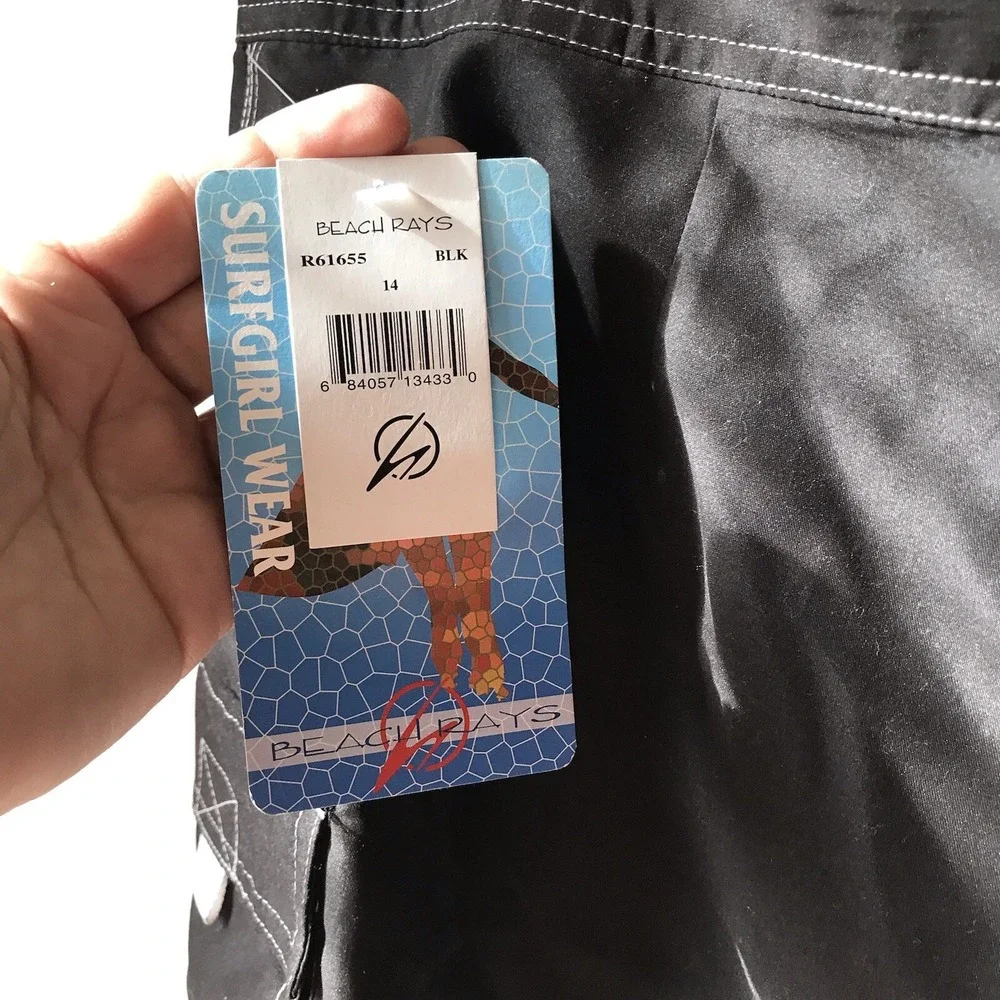 Beach Rays black‎ quick dry cover up swim shorts beach surf Y2K 90's Teen 14